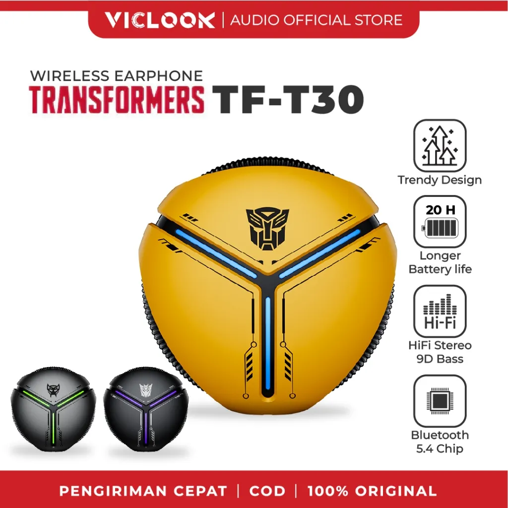 VICLOOK X Transformers Earphone Bluetooth V5.4 Wireless TF-T30 Headset Bluetooth