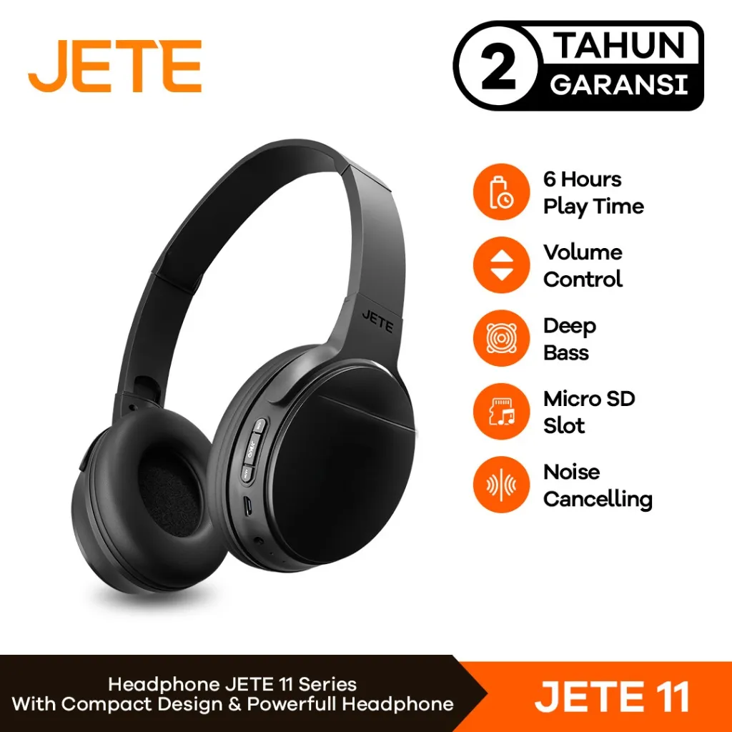 Headset Bluetooth Headphone Bluetooth JETE 11 - Garansi 2 Tahun