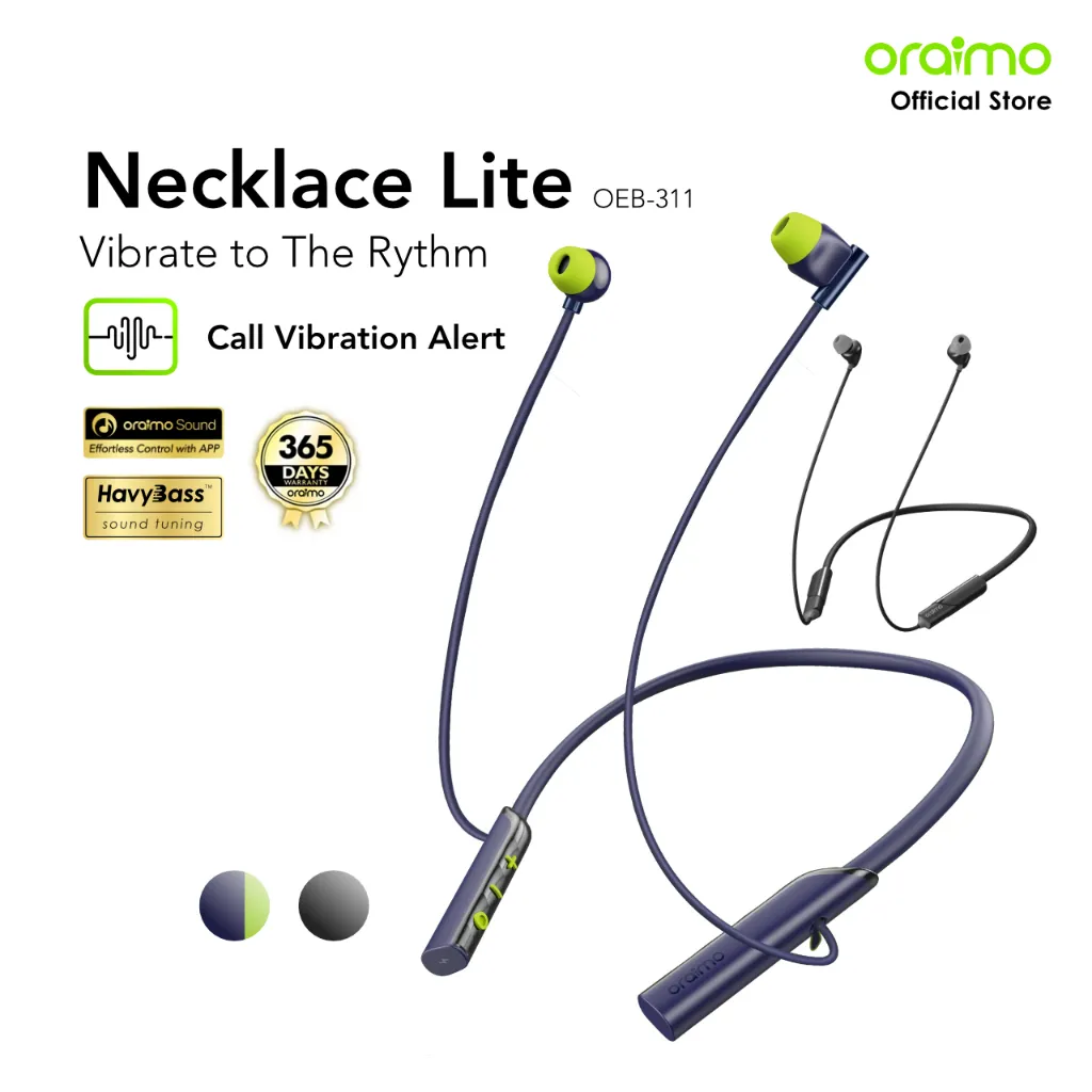 oraimo Headset Bluetooth Tali Leher Nirkabel OEB-E30D Shark 4 OEB-311 Shark Lite V5.3 Pengisi Daya Cepat Tahan Air Tahan Keringat