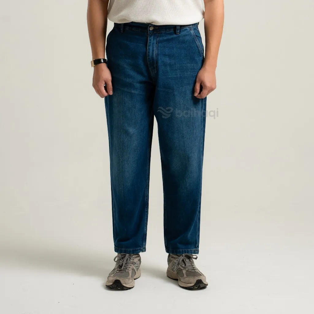 Baihaqi Sirwal Relax Denim Full Cotton - Desain Relax Fit untuk Tampilan Modis & Nyaman | Sirwal Denim Pria Relax Pants BSS2
