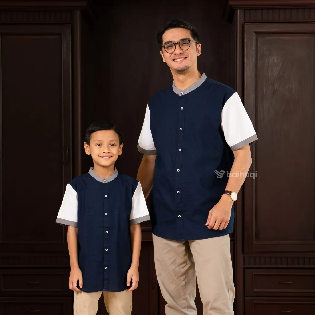 Baihaqi Kemko Couple Lengan Pendek Bunaby Navy BKAP56D