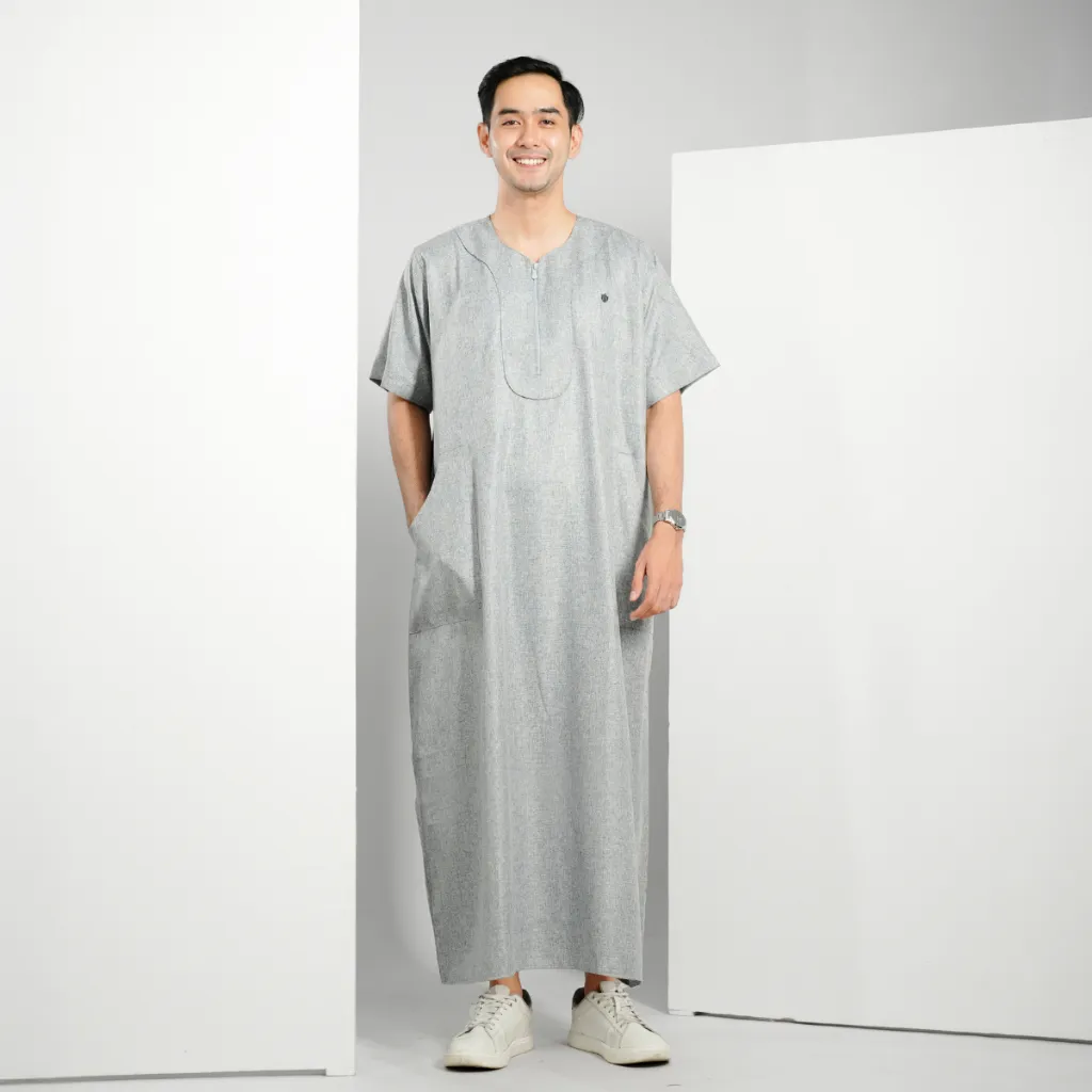 Muslimadani Jubah Dewasa ATHYAN Gamis Pria Lengan Pendek