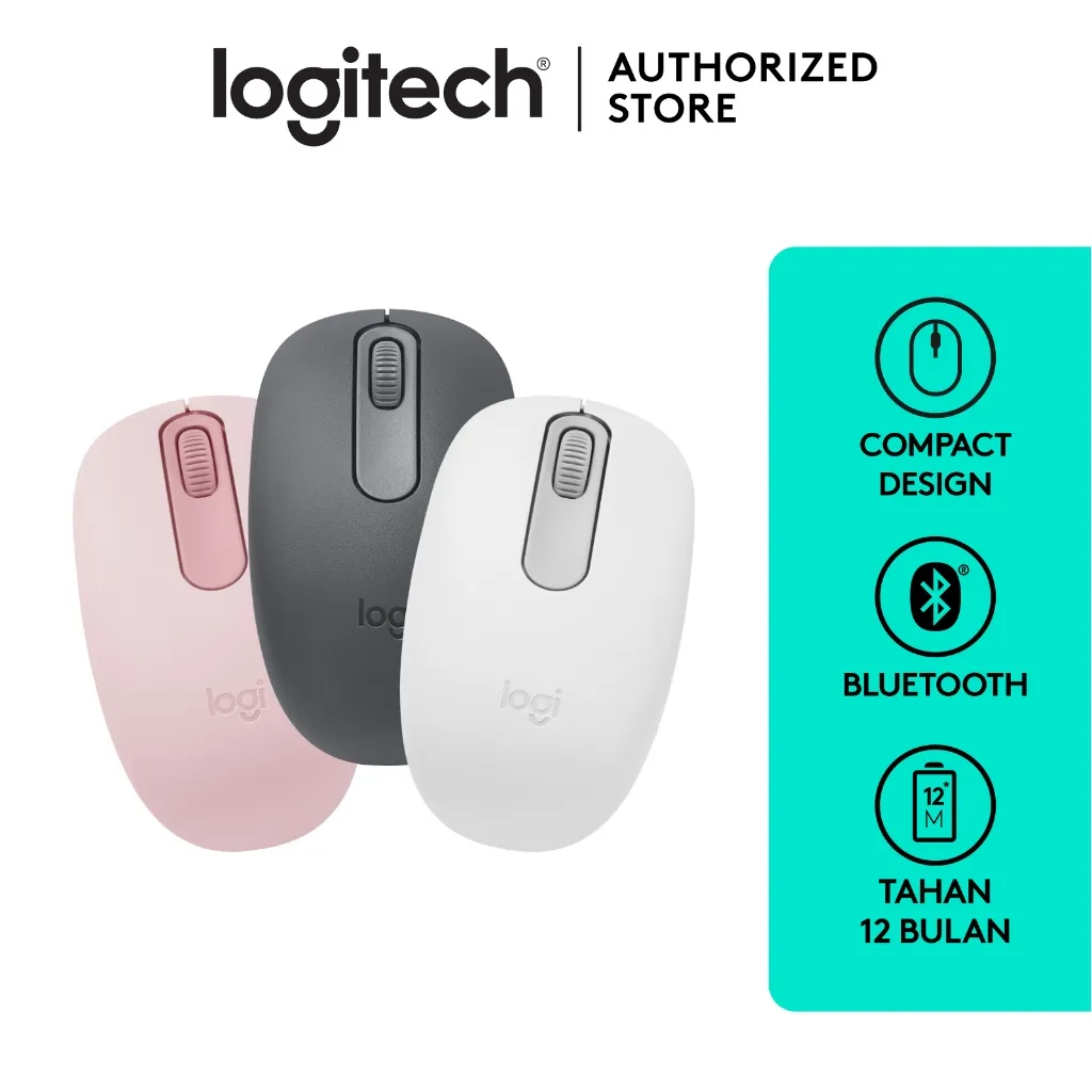Logitech M196, Mouse Wireless Bluetooth, Mouse Ringkas dan Portabel untuk Laptop, Tablet, dan Lainnya, Baterai 12 Bulan, Penelusuran Mulus, Kompatibel Dengan PC dan Mac, Windows, dan macOS