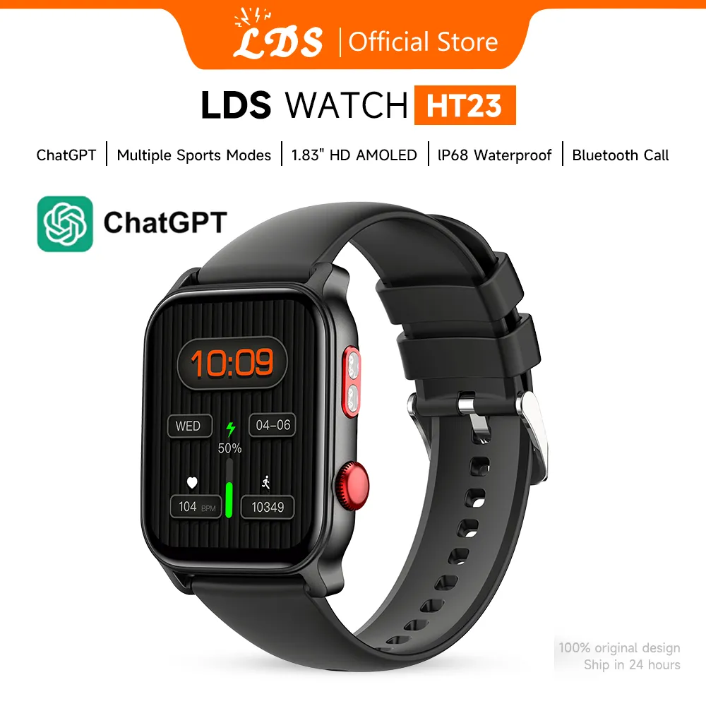ORI LDS Smartwatch HT23 AMOLED Layar Sentuh Layar Penuh  ChatGPT Jam Tangan Pintar Tahan Air Smartwatch Pria Android IOS Jam Tangan Digital Pria Wanita Bluetooth iPhone Olahraga Customizable Wallpaper Jam Tangan Pintar