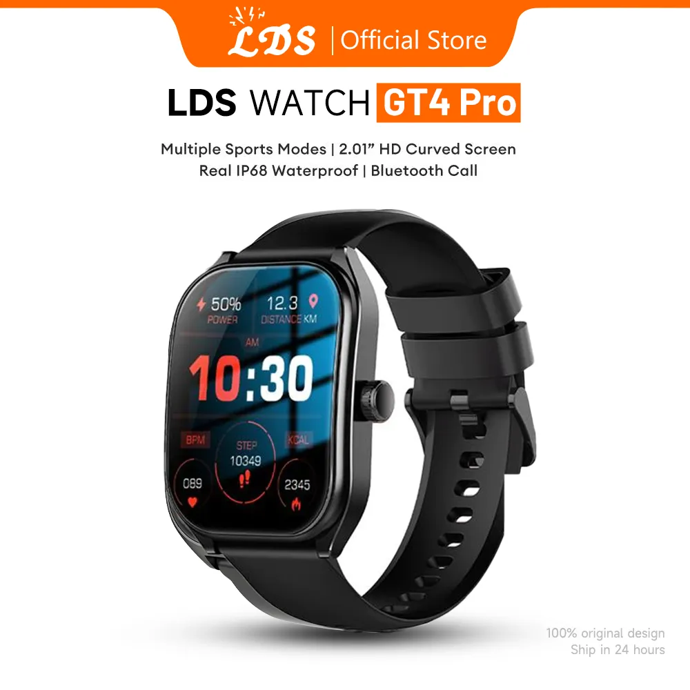 LDS Smartwatch GT4 Pro 100% layar lengkap Asli 2.01 inci HD AMOLED Display IP68 Waterproof GPS NFC Dapat Mengubah Kertas Dinding, Pengawasan Detak Jantung, Pelacak Fitness Olahraga Pria Dan Wanita, Pengawasan Tekanan Darah, Panggilan Bluetooth