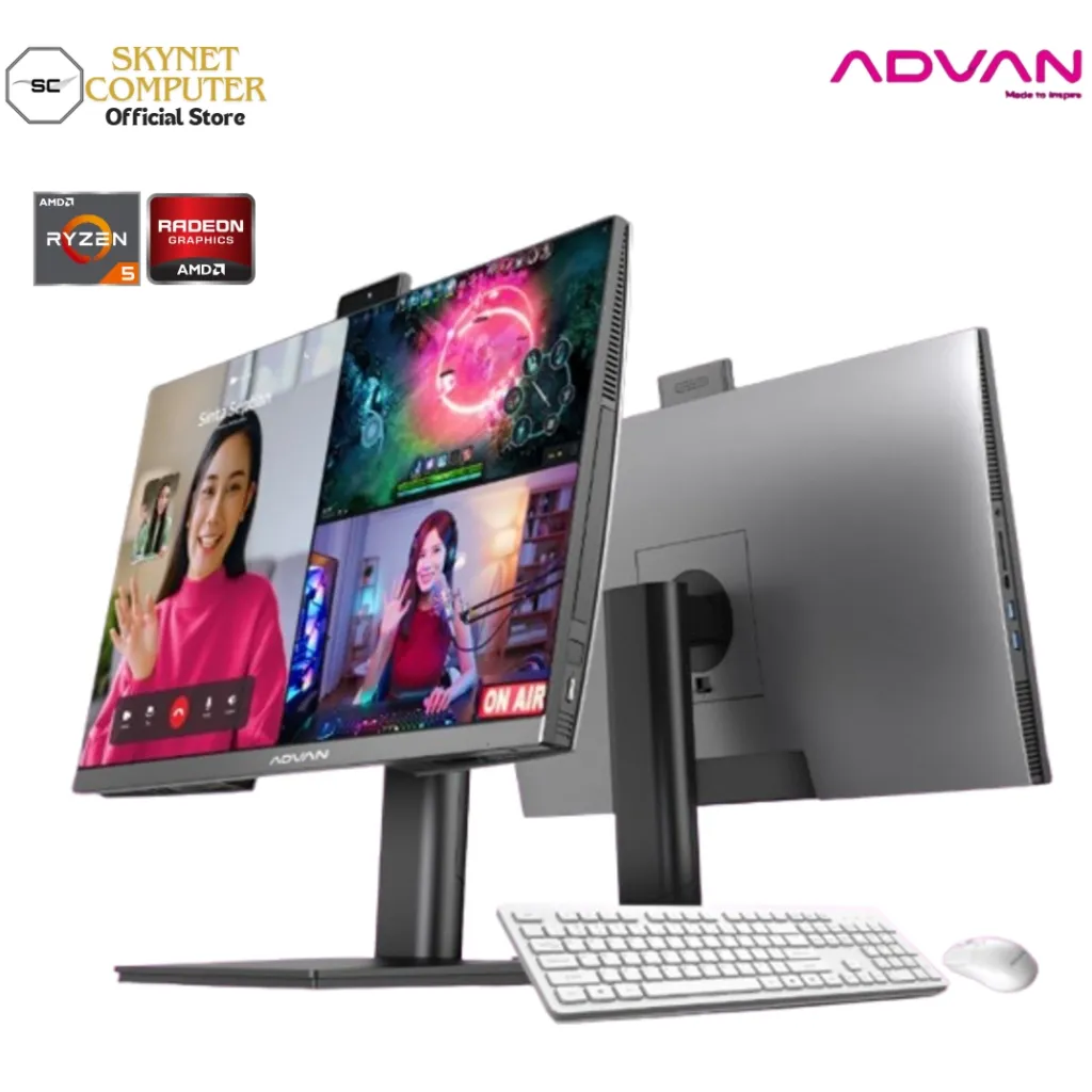 ADVAN AIO Force One PC Amd Ryzen 5 6600H RAM32GB DDR5 SSD1TB 24'' Ips 99% srgb Windows 11