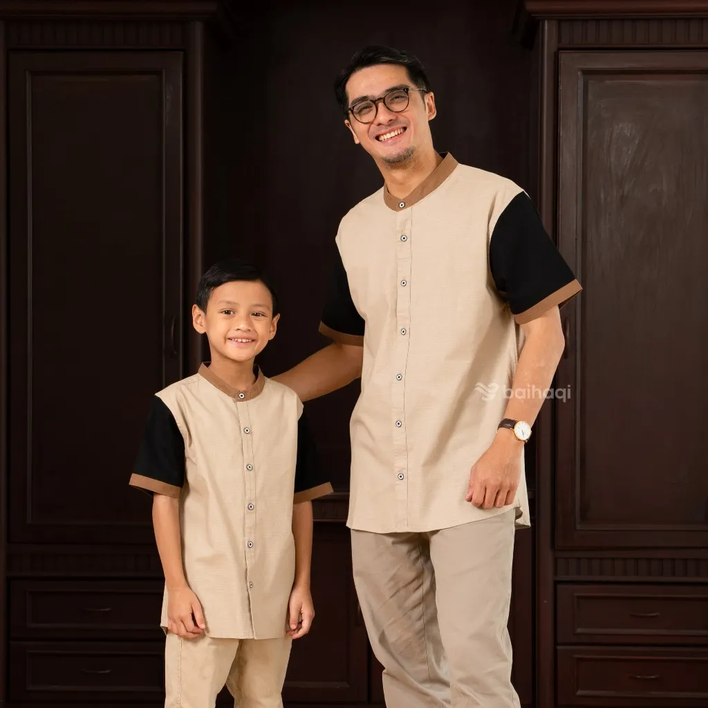 Baihaqi Kemko Couple Lengan Pendek Bunaby Khaki BKAP56B