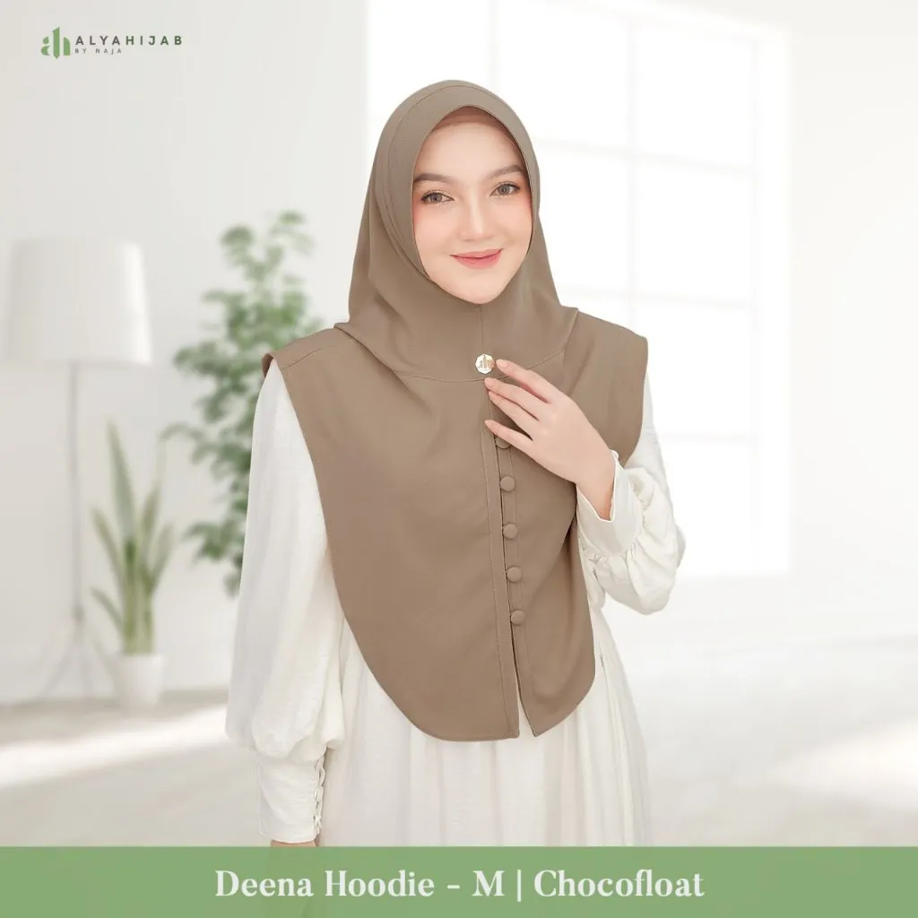 ALYAHIJAB - Deena Hoodie | Tersedia Size M & L | Sahara Gerogette | Hijab Instan Model Hoodie