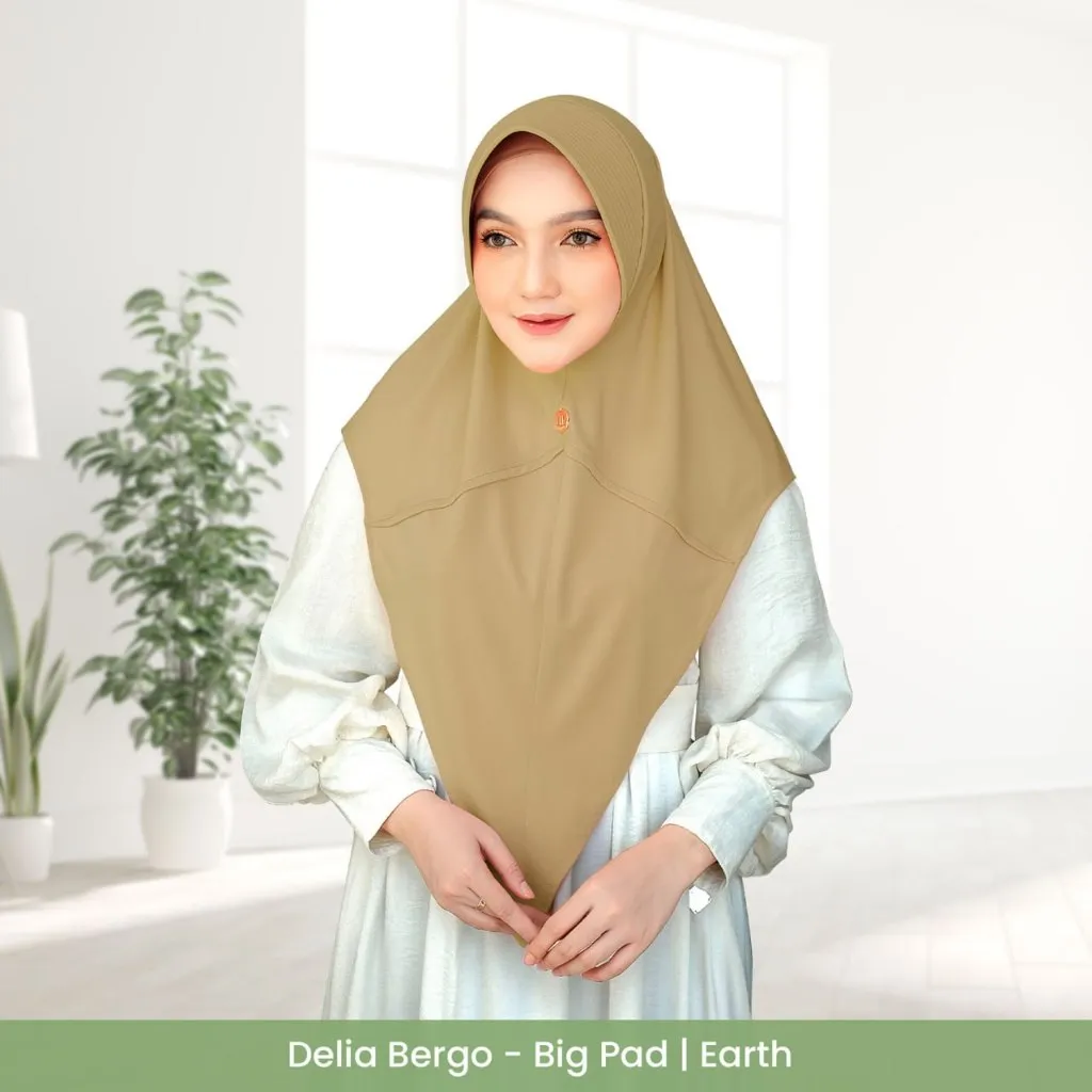 ALYAHIJAB - Delia Bergo | Tersedia Pilihan PAD BIGPAD HOMEPAD | Bergo Instan Kekinian | Hijab Jersey