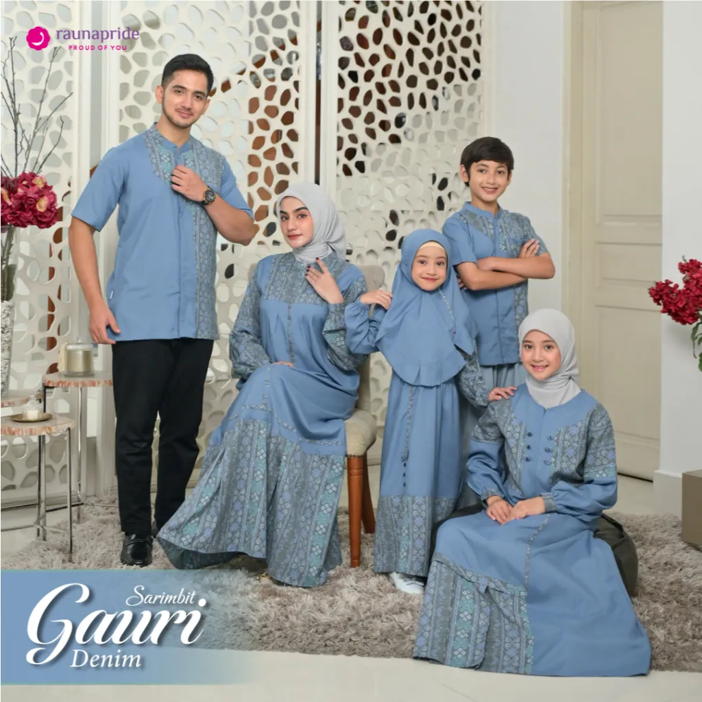 Rauna Pride - Baju Keluarga Muslim - Sarimbit Gauri Denim
