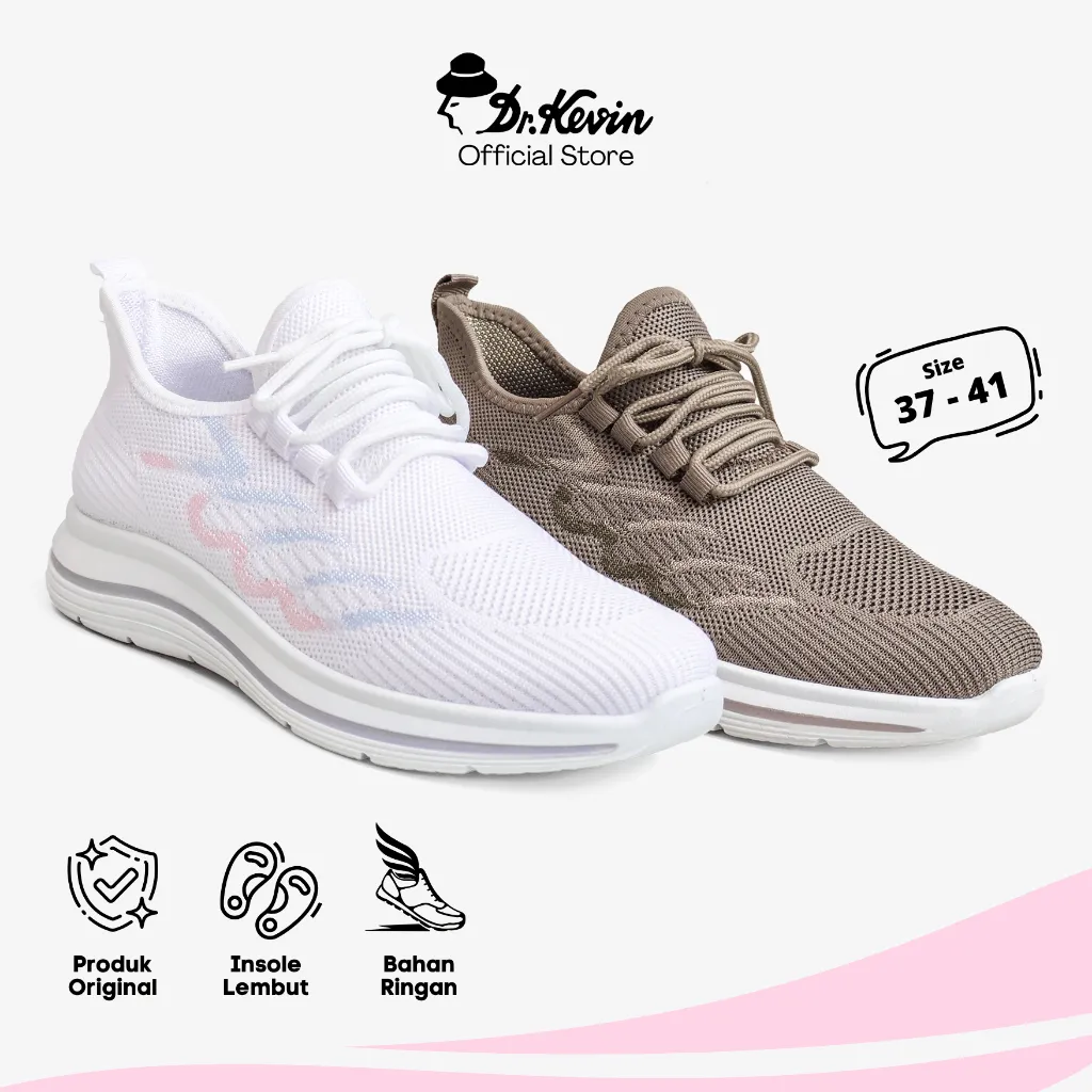 Dr. Kevin Sepatu Olahraga Sport Wanita Sneakers Rajut Tali 589-091