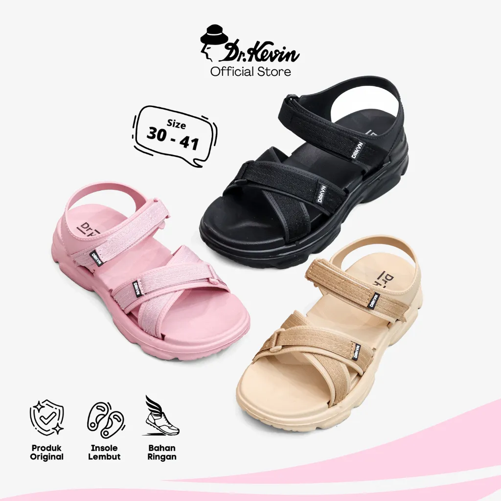 Dr. Kevin Sepatu Sandal Hak Rata Flat Wanita Tali Belakang 561-106 & 461-101