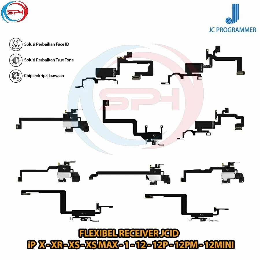 Fleksibel FPC Receiver JCID iPh X XR XS XS Max 11 11P 11PM 12 12P 12PM 12Mini Receiver FPC Fleksibel True tone Pengganti Untuk Perbaikan TrueTone dan Face ID iPhone Original