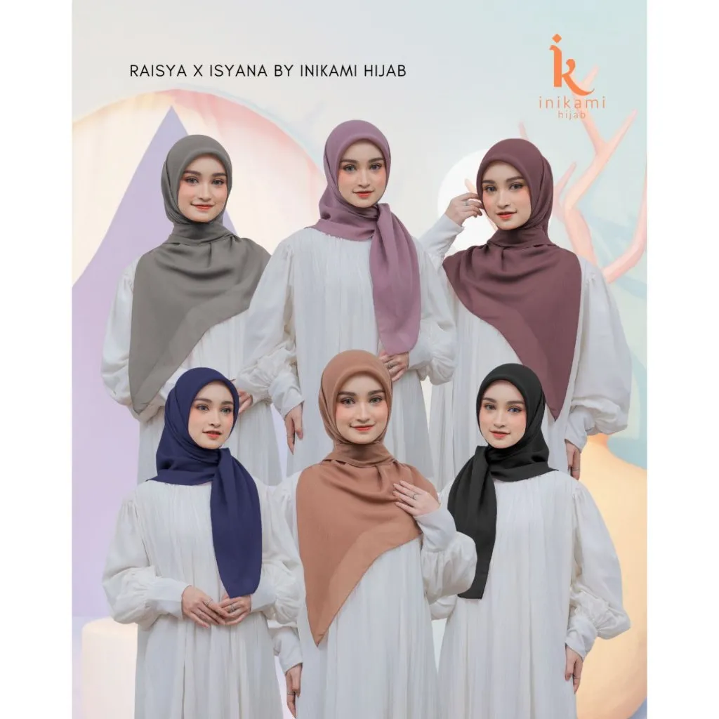 Hijab Segi Empat - Raisya Jahit Tepi x Isyana Lasercut by INIKAMI HIJAB