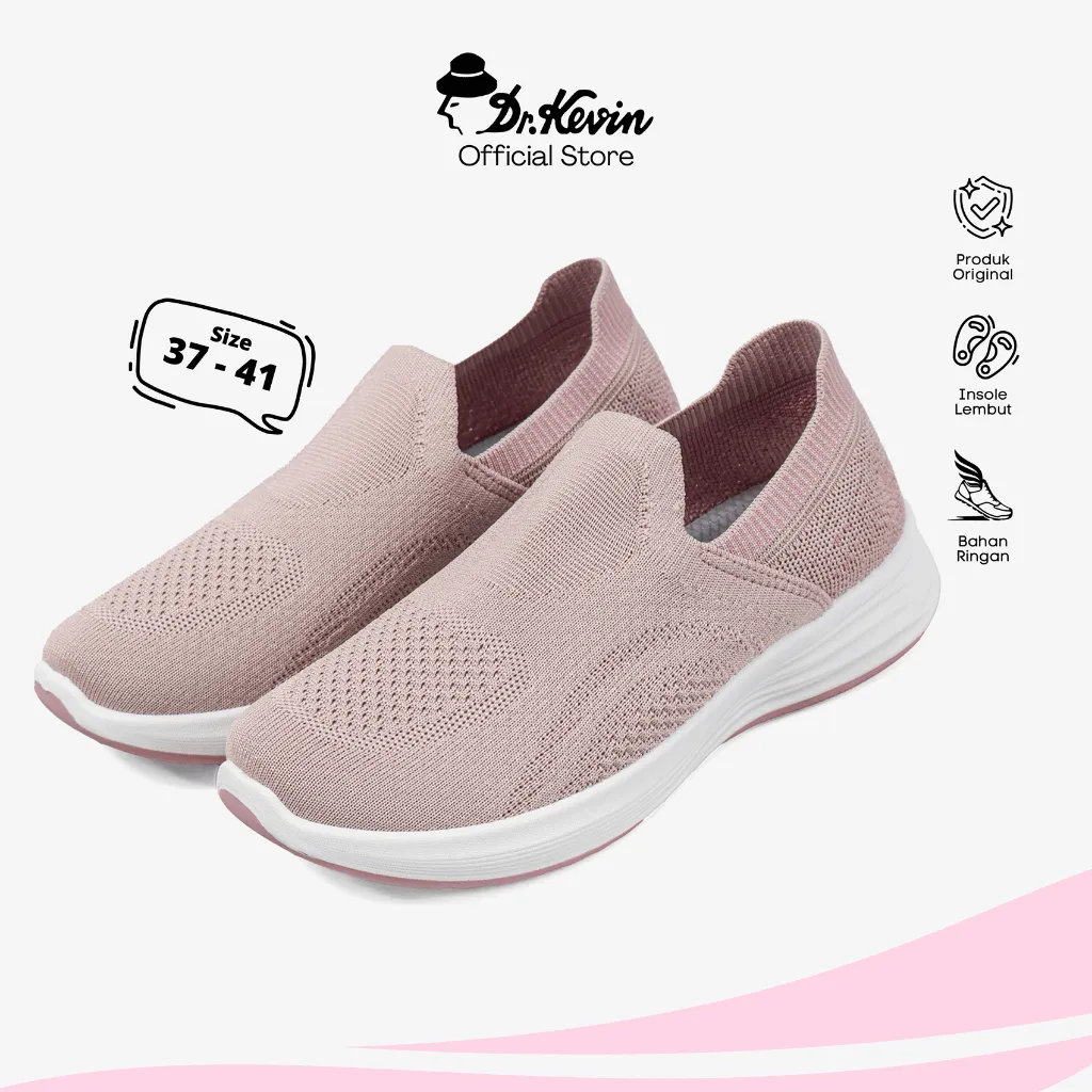 Dr. Kevin Sepatu Olahraga Sport Wanita Sneakers Rajut Slip On 589-089