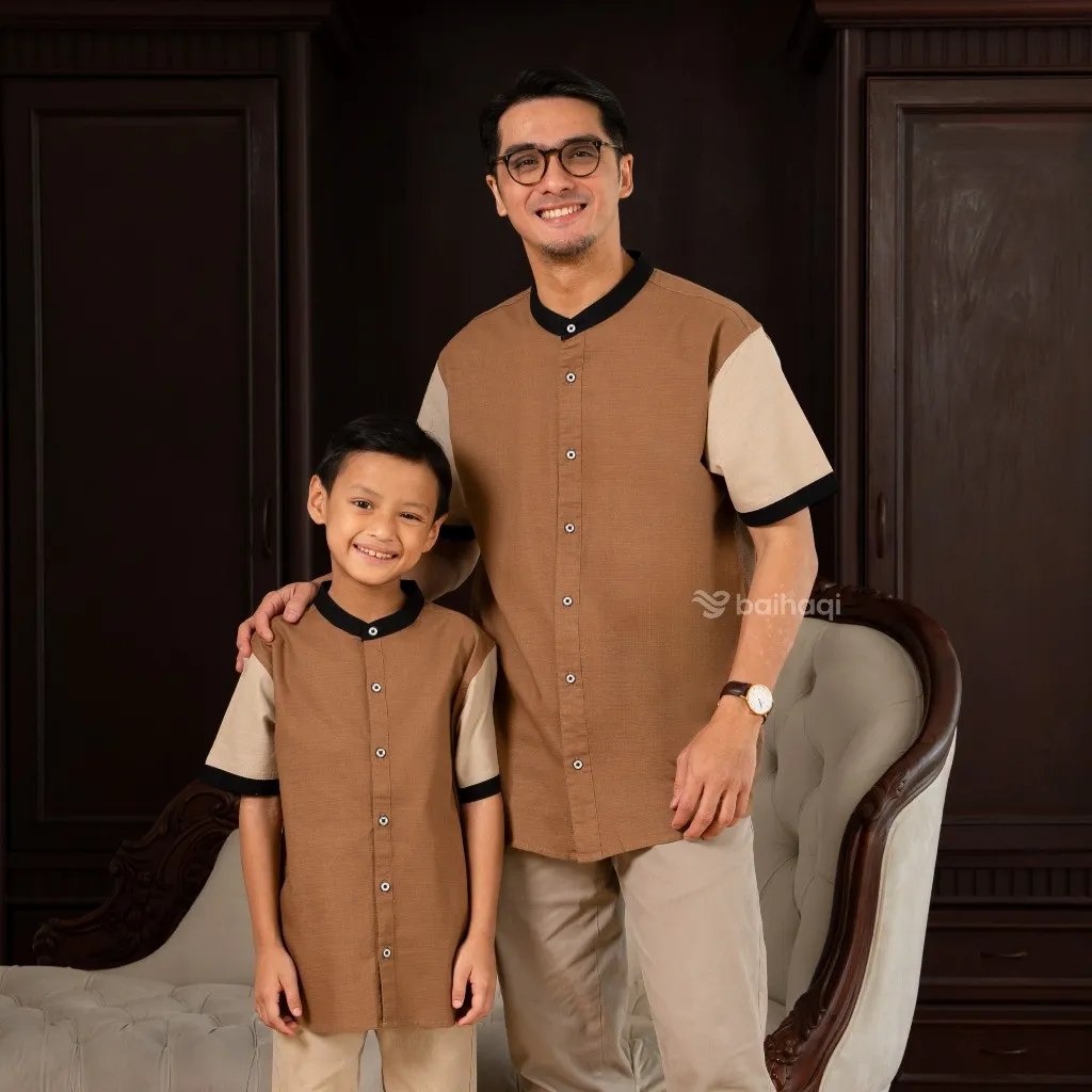 Baihaqi Kemko Couple Lengan Pendek Bunaby Brown BKAP56C