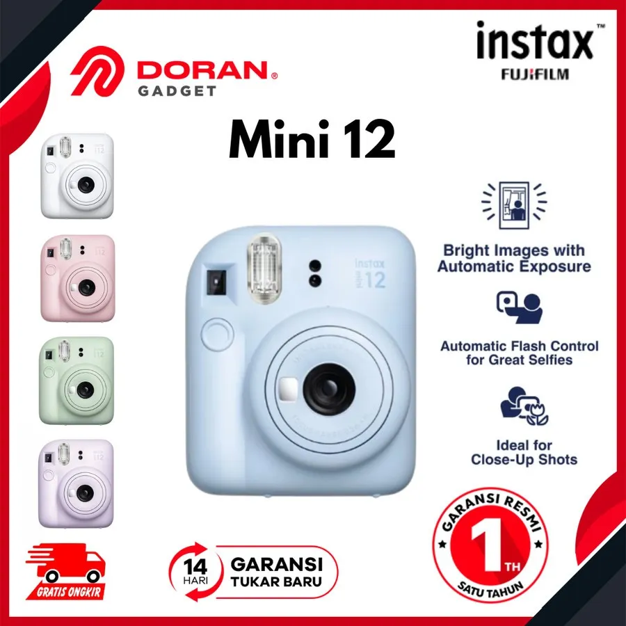 FUJIFILM Instax Cam Mini 12 - Instant Camera - Garansi Resmi 1 Tahun