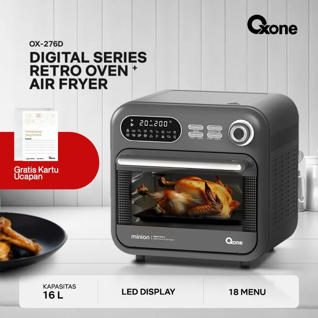 Oxone OX276D Retro Mini Oven & Air Fryer Minion Series