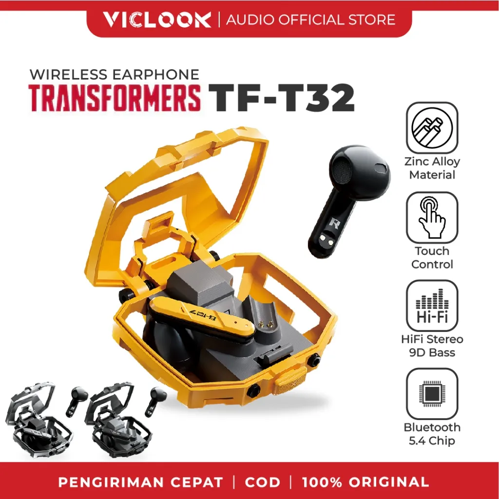 VICLOOK X Transformers TF-T32 Earphone Wireless Headset bluetooth Dual Modes Ergonomic Design