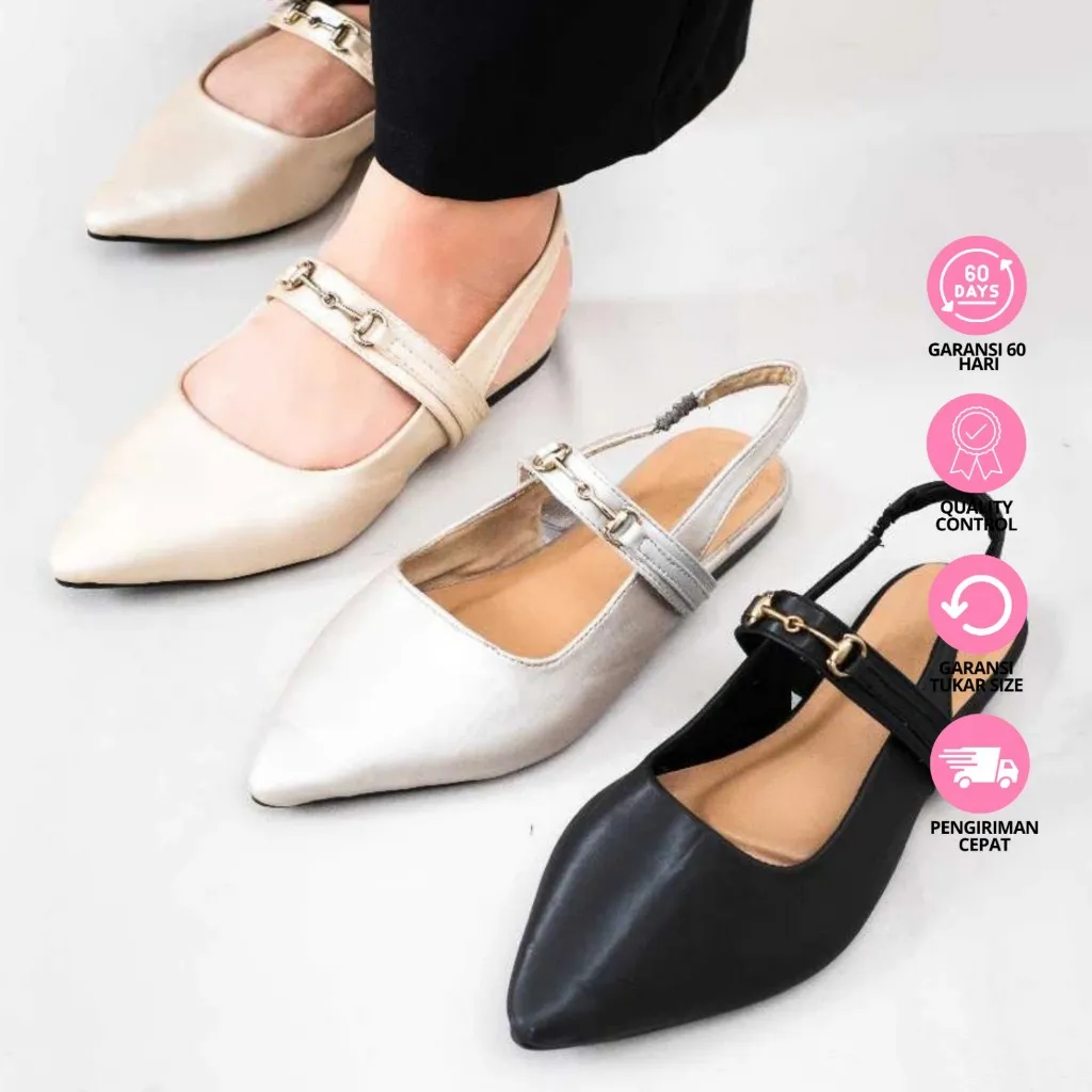 Bellashoesjkt Haein Mules Sepatu Flat Shoes Wanita Casual