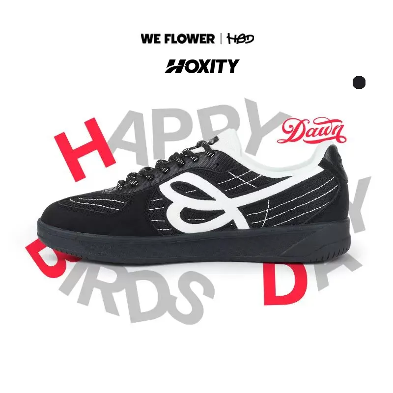 Hoxity - Sepatu Sneakers Wanita hitam korean style original casual shoes fashion kulit premium - HC001
