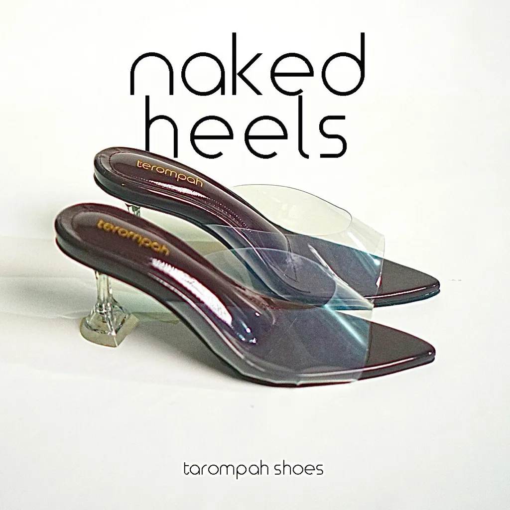 Tarompah Naked Burgundy Heels Wanita