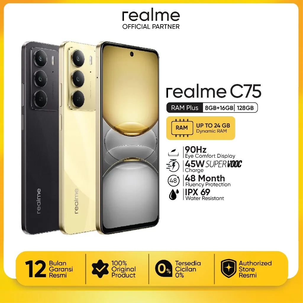 realme C75 8GB+16GB*|128 GB | IP66/68/69 Dust & Water Resistance| Military Grade Shock Resistance | 6000mAh Massive Batery
