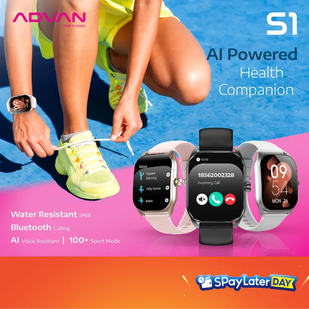 [PROMO SPECIAL] ADVAN Smartwatch S1| IPS 2.01” Curve Display | Ai Voice | Bluetooth Calls | Bluetooth 5.3 | 100+ Sports Modes | Long-lasting Battery