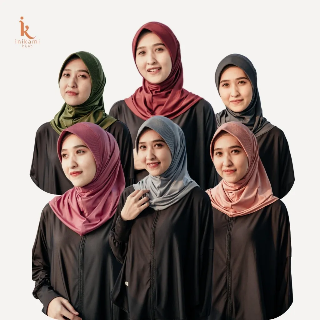 INIKAMI-SALVIA-HIJAB-JILBAB-KERUDUNG BERGO SPORT (OLAH RAGA) OVAL POLOS JERSEY ADEM PREMIUM