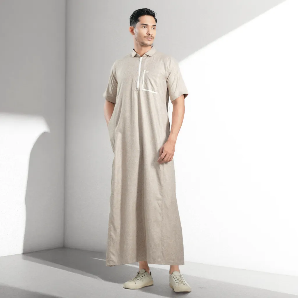 Muslimadani Jubah Dewasa FATHAN Gamis Pria Lengan Pendek