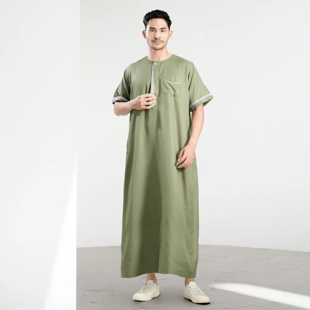 Muslimadani Jubah Dewasa NABIL Gamis Pria Lengan Pendek