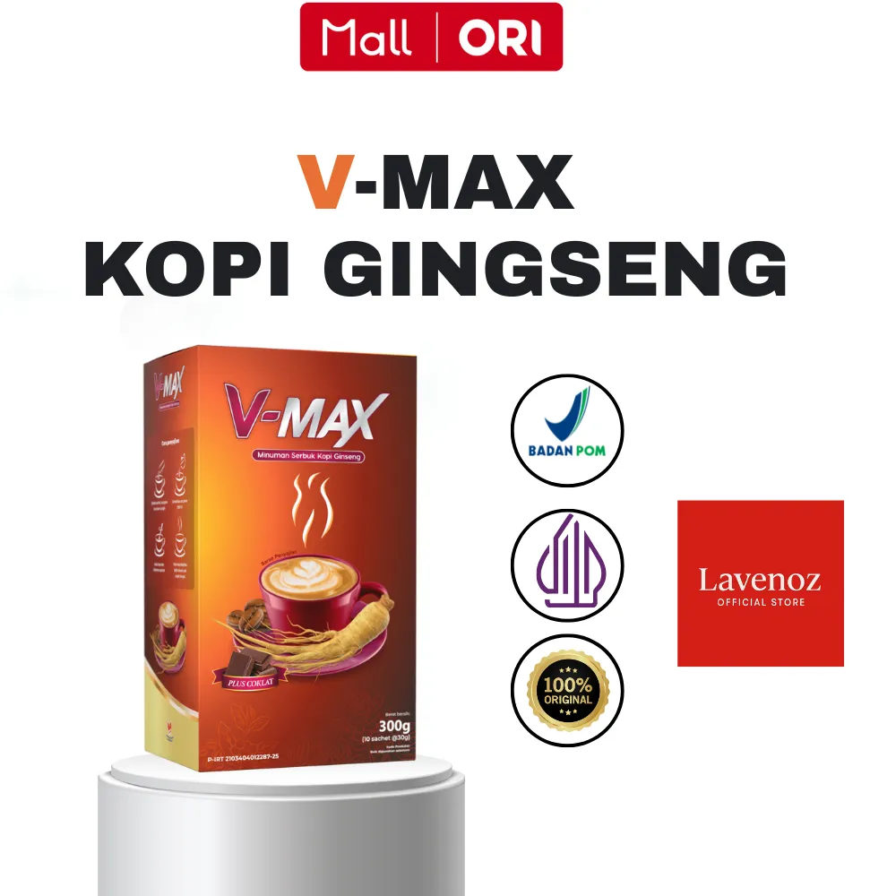 V MAX KOPI COKLAT MINUMAN CHOCOLATE PERANGSA WANITA TERMURAH ORIGINAL ( 1BOX 10 SACHET )