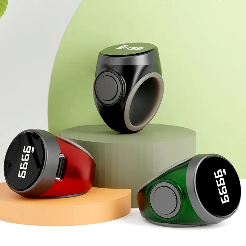 MeTiKo Smart Tasbih Digital Ring Zikr S9 Cincin Tasbih LED Display Penghitung Doa Elektronik