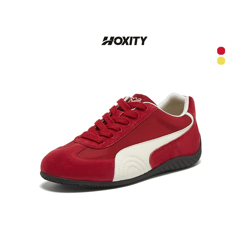 Hoxity -red Sepatu Sneakers Wanita  korean style original casual shoes fashion Balap kulit - HD001