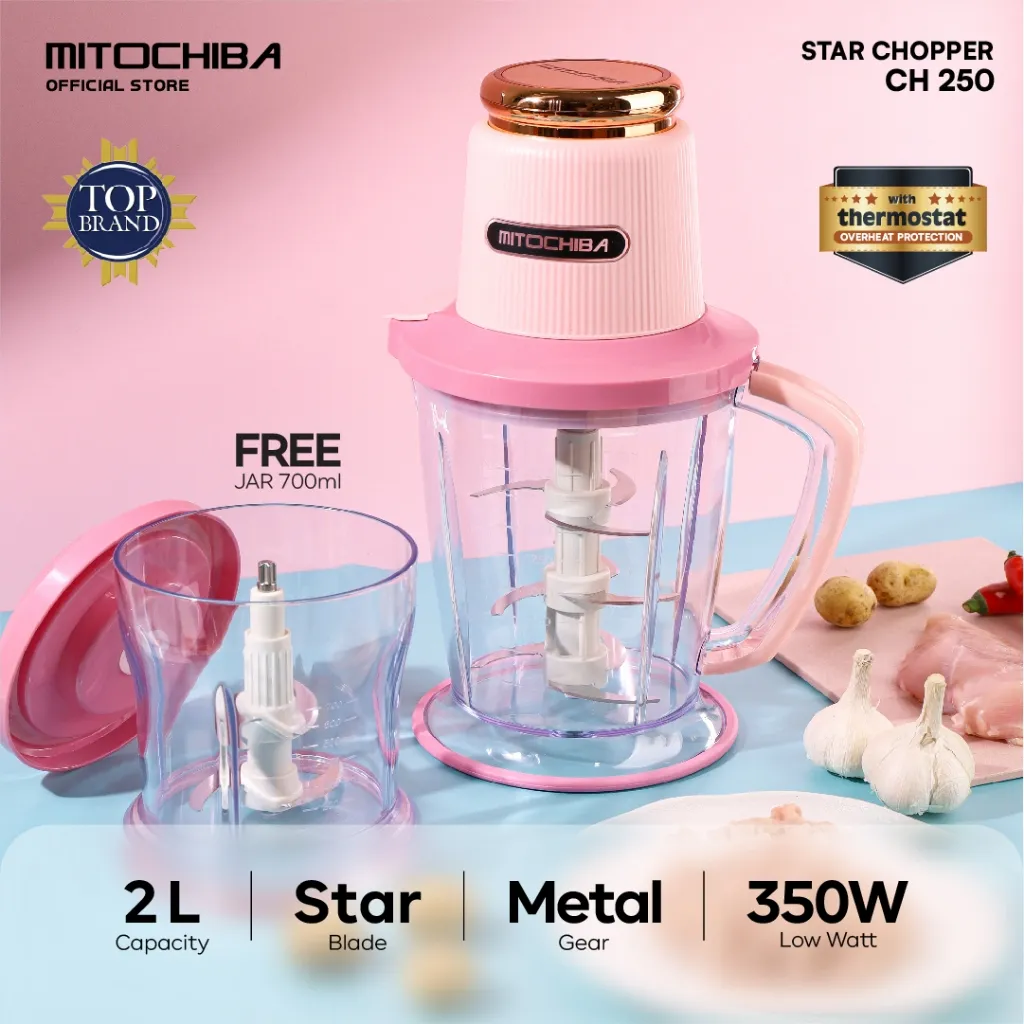 MITOCHIBA STAR CHOPPER CH250 STAR BLADE 2L Alat Penggiling dan Penghalus Bumbu