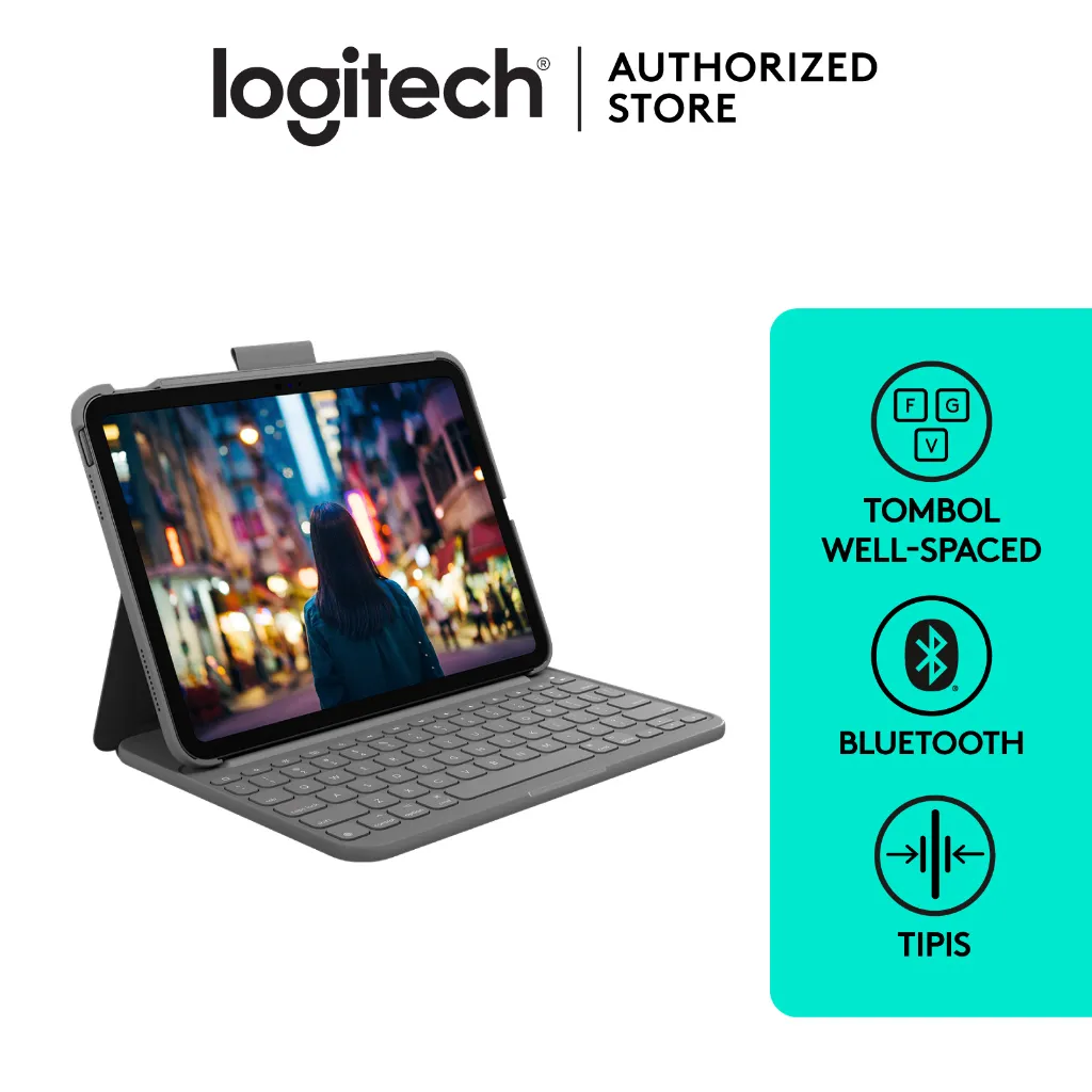 Logitech Slim Folio Keyboard Case Wireless for iPad 10th Gen & A16