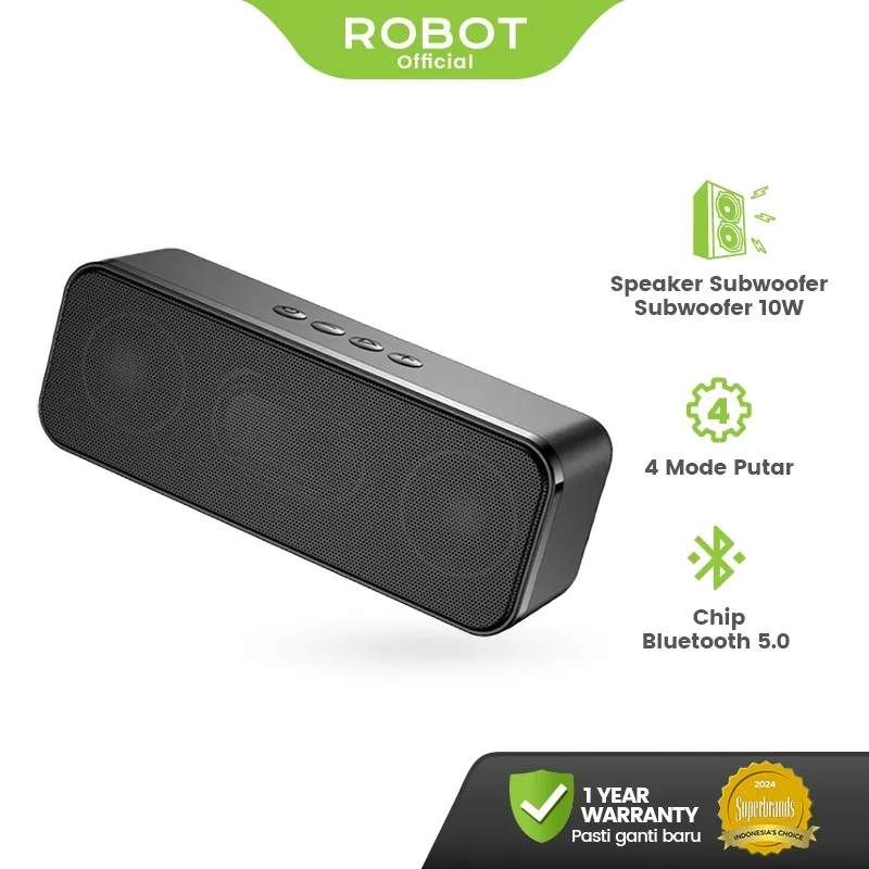 Speaker Bluetooth Robot RB520 Bluetooth 5.0 Portable Audio Wireless Super Bass Stereo Original - Garansi 1 Tahun