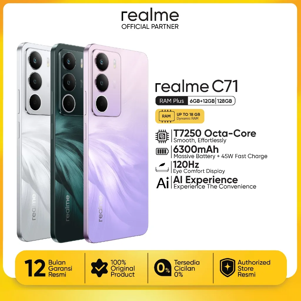 realme C71 6GB+128GB* | 6300mAh Massive Battery & 45W Fast Charge | 120Hz Eye Comfort Display | AI Experience