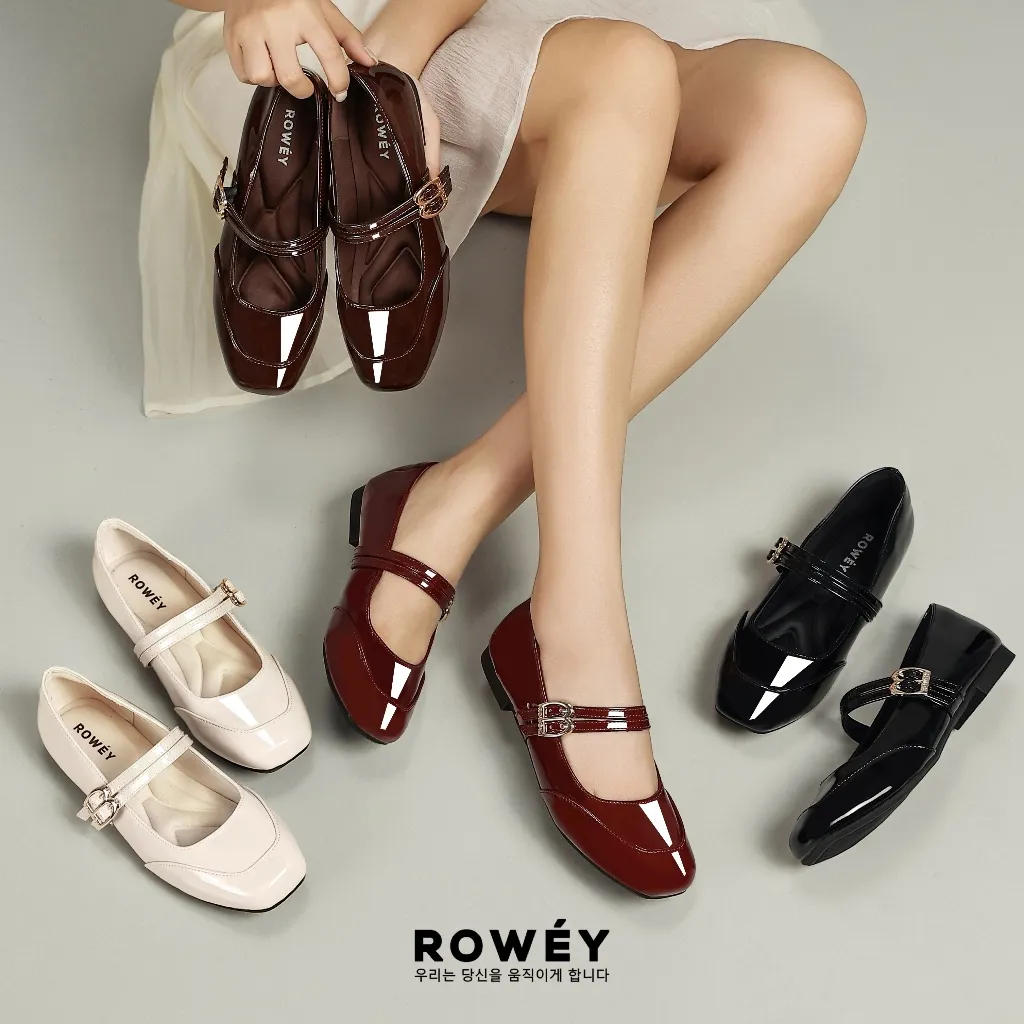 Rowey Sepatu Flat Shoes Korea Sepatu Wanita Flat Simple dan Elegan Delima