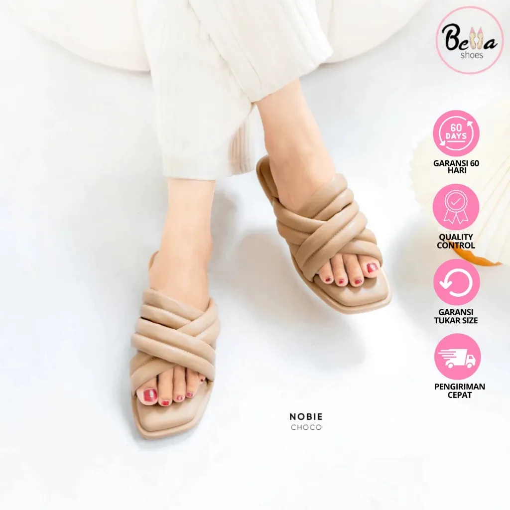 Bellashoesjkt Nobie Sandal Slip On Teplek Wanita Daily