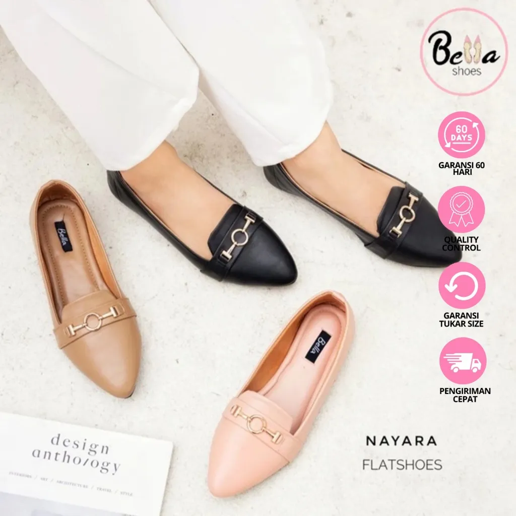 Bellashoesjkt Nayara Flatshoes Wanita Sepatu Slip On Casual Daily