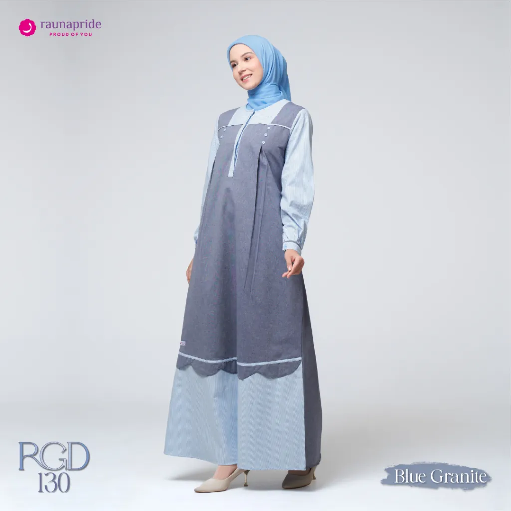 Rauna pride - Gamis Milena Mix Katun Stripe Dress Wanita 130