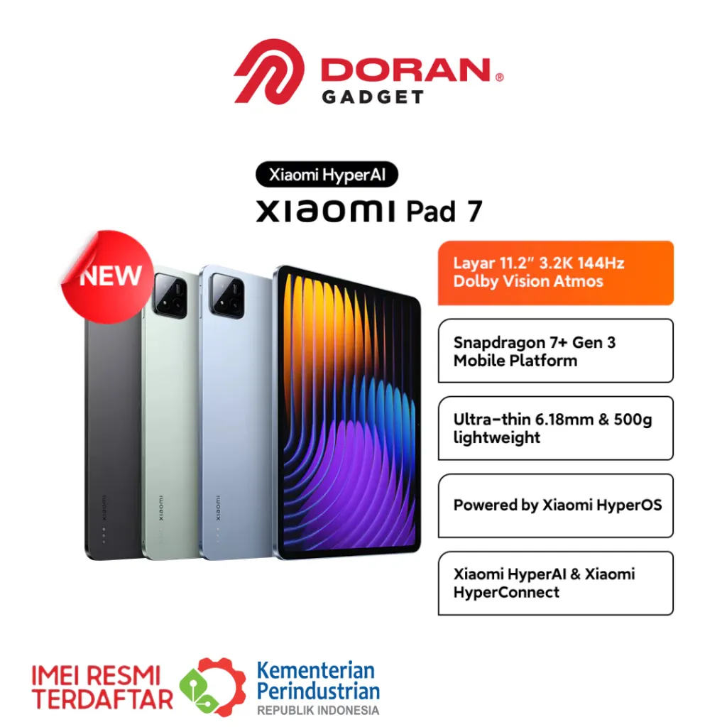 Xiaomi Pad 7 8/256GB RAM 8GB ROM 256 (8GB/256GB) - Garansi Resmi 1 Tahun