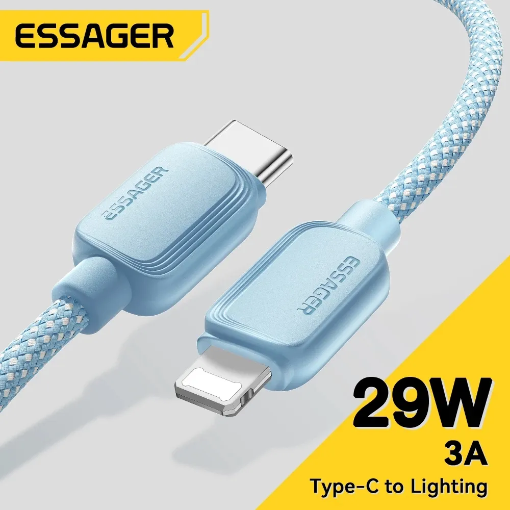 ESSAGER Kabel Charger Type C to Lightning 29W Macaron For iPhone 14 13 12 Pro Max PD Fast Charging
