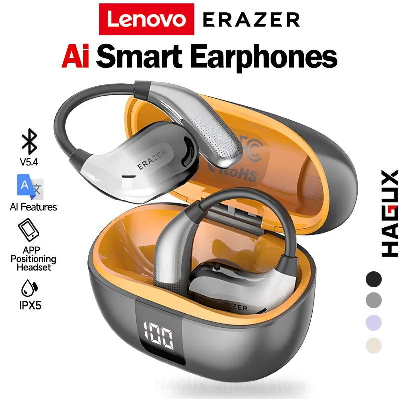Lenovo ERAZER XT66PRO AI intelligent translation Bluetooth Headset V5.4 OWS TWS Open Ear Earphone Earbuds