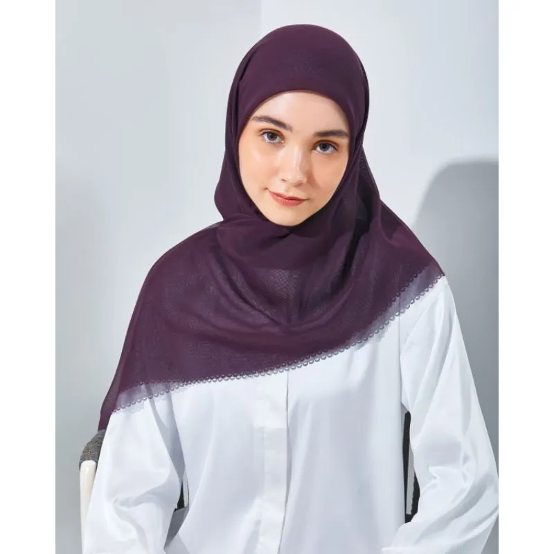 Hijab Jilbab Paris Japan original Lasercut Ungu