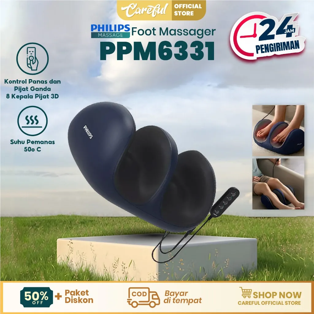 Philips Massager PPM6331 Mesin pemijat kaki Pijat kaki Sepenuhnya otomatis Terapkan kompres panas