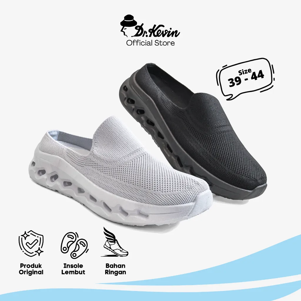 Dr. Kevin Sepatu Sandal Pria Mules Sneakers Slip On Flyknit Bustong 879-005