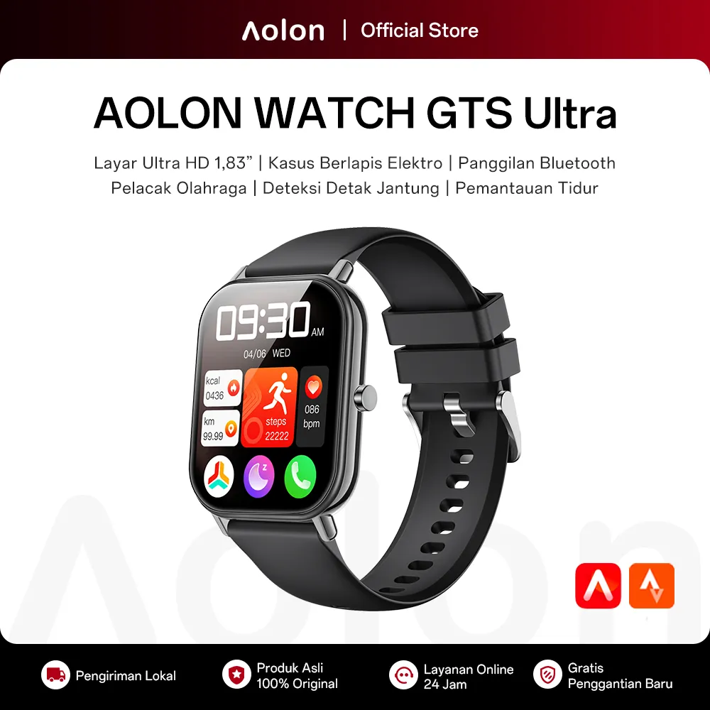 Aolon GTS Ultra Smartwatch Original Running Pace Custom Wallpaper Smart Watch Pria Bluetooth Call Health Monitoring