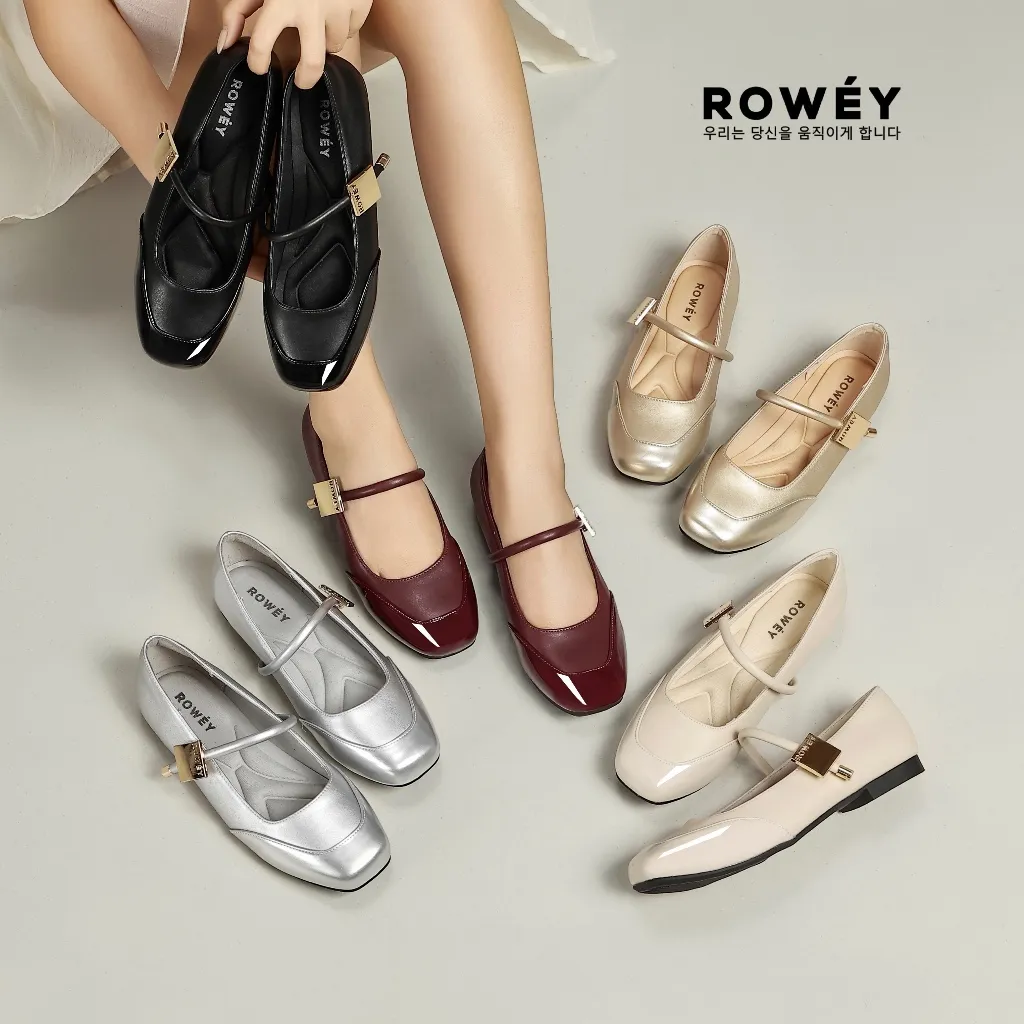 Rowey Sepatu Wanita Flat Shoes Korea Sepatu Mewah Azuki